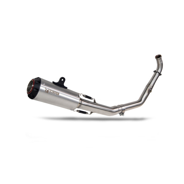 Scorpion Exhaust Yamaha YZF-R125 Euro 5+ / R15 V4 M 2024 - 2025 Red Power Full System Brushed Stainless Steel Sleeve